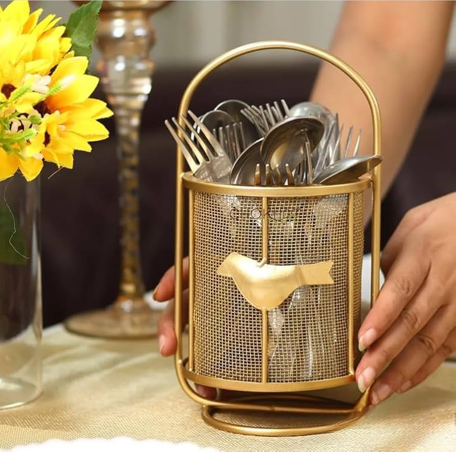 Luxury Metal Cautlary Basket (Gold) | Cautlary Basket Hotel Restaurant Kitchen.