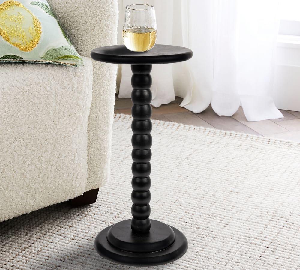 Creative Co-Op Stacked Pedestal Cocktail Side Table, Plant Stand Black - Ouch Cart
