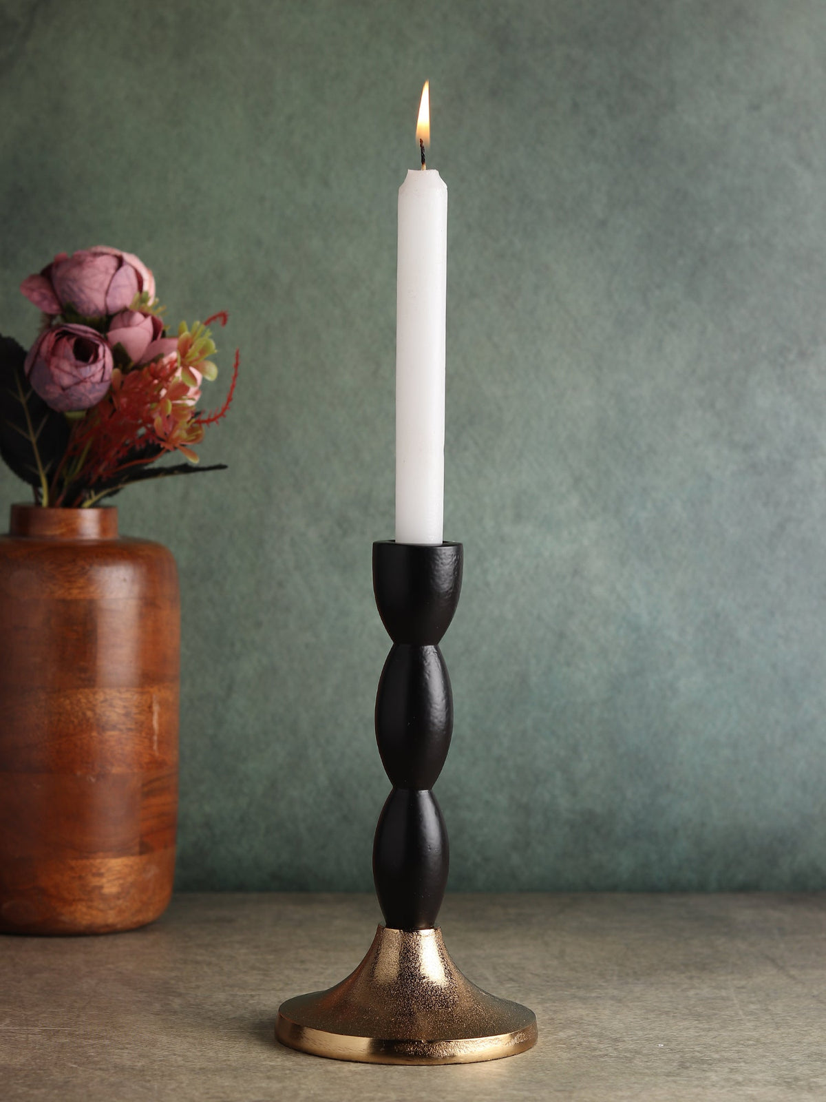Spiral Candle Holder Black/Gold M.M.I. OVERSEAS