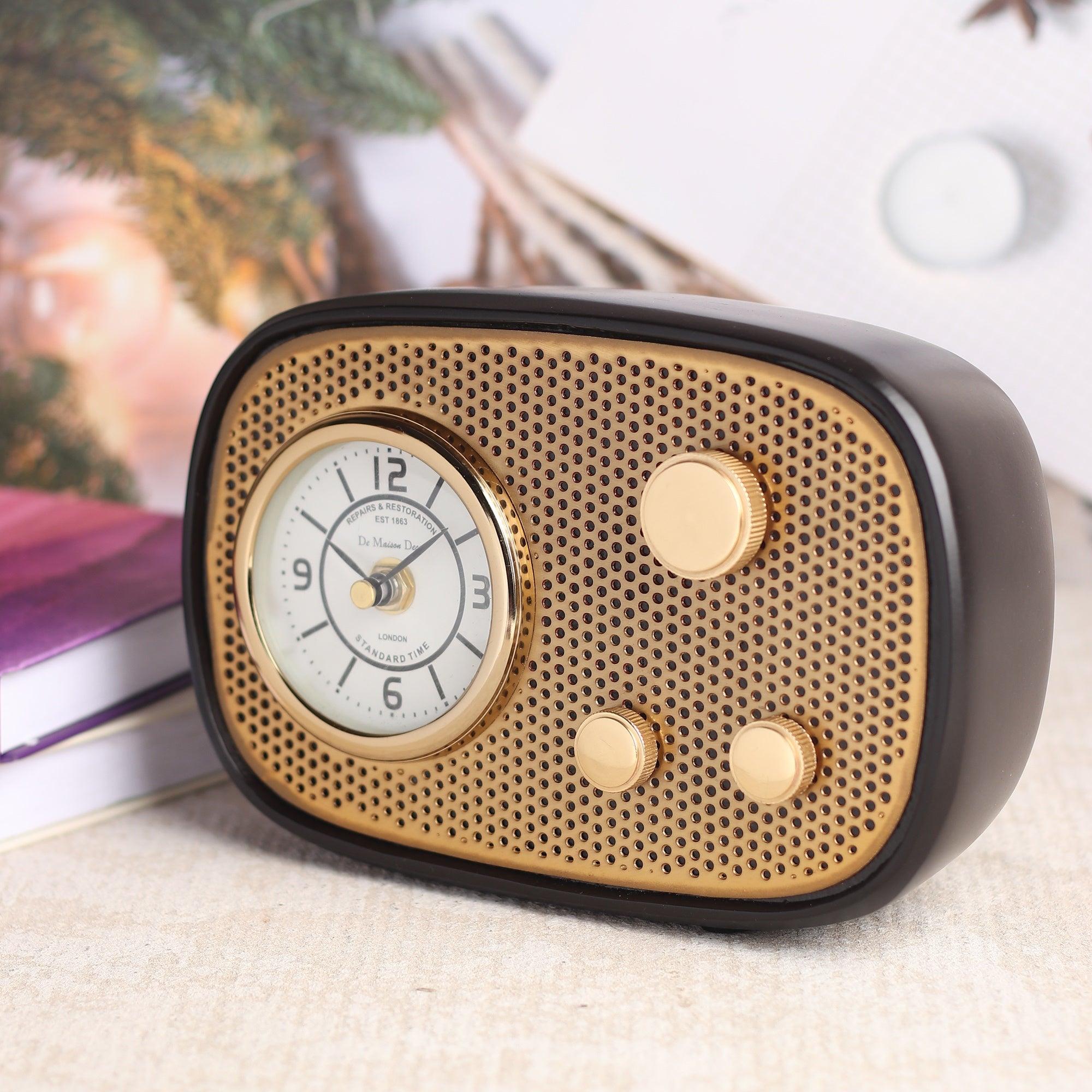 Radio Wave Table Clock in Black Frame - Ouch Cart