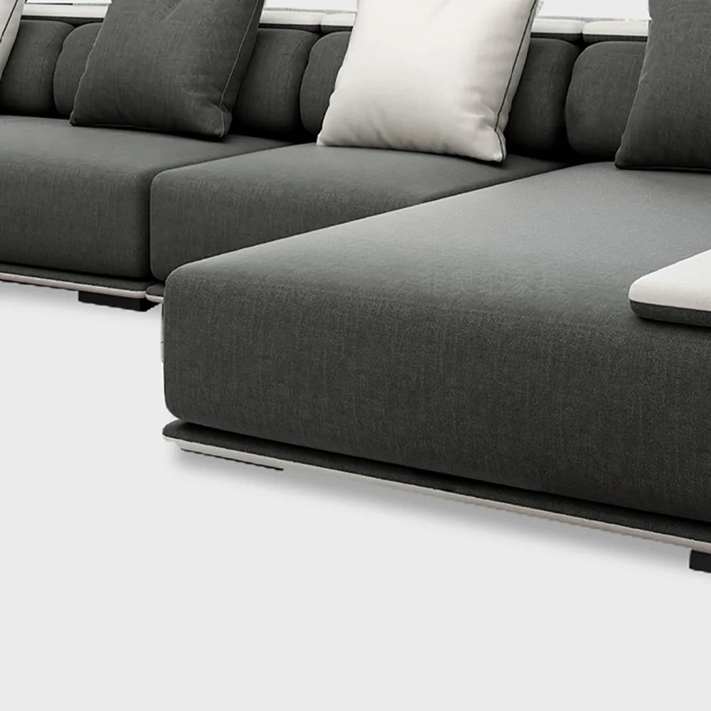 Modern L-Shaped Sectional Sofa | Luxury Upholstered Corner Couch with Cushions | Contemporary Living Room Sofa