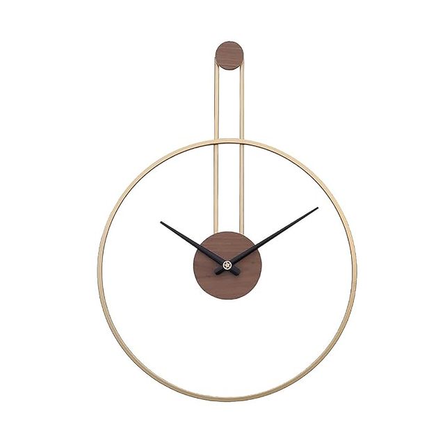 ring and circle brown and gold wallclock