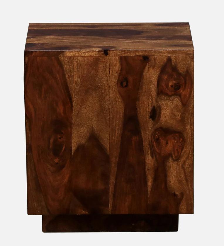 Sheesham Wood Bedside Table In Provincial Teak Finish With Drawers - Ouch Cart