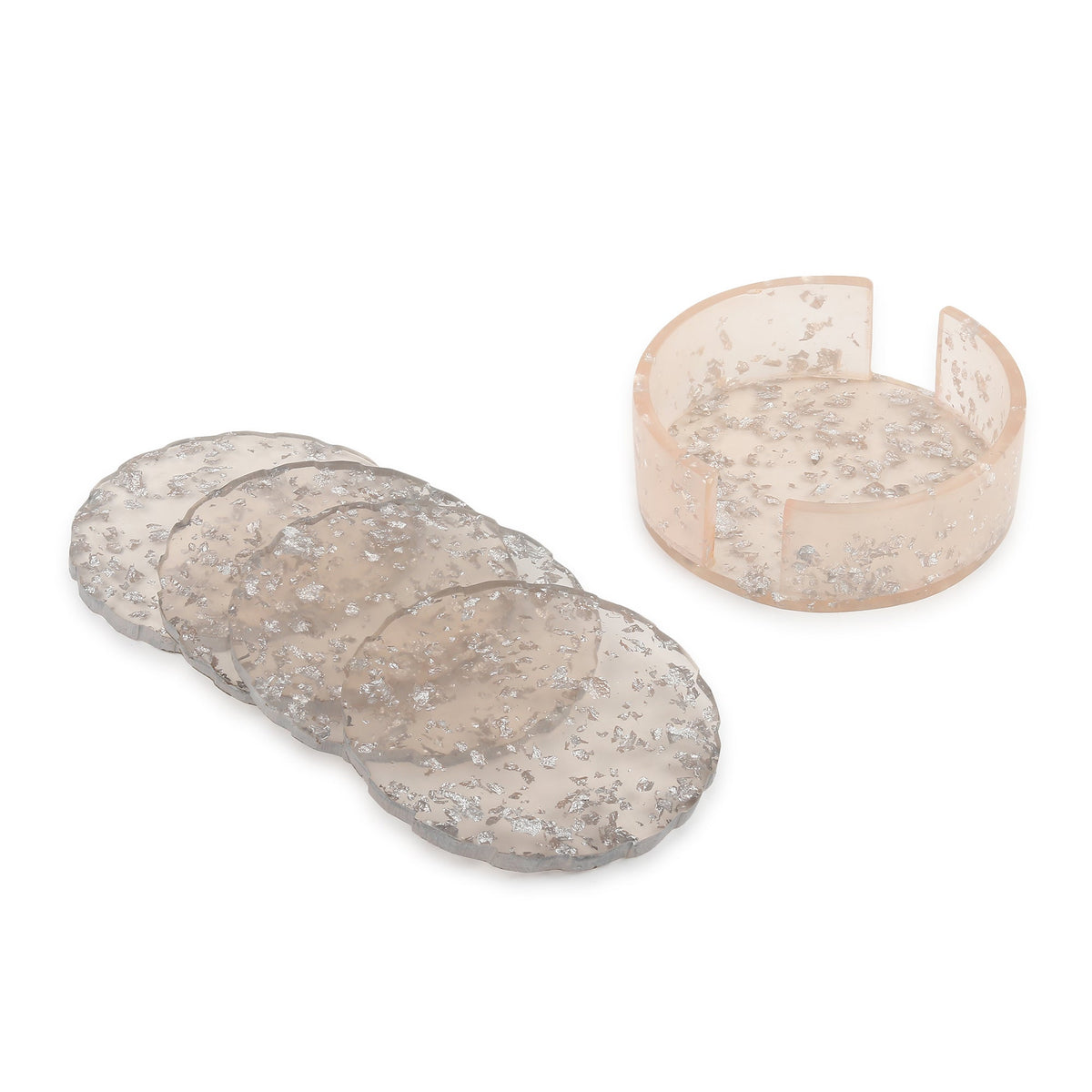 Silver Petal Coaster Set M.M.I. OVERSEAS