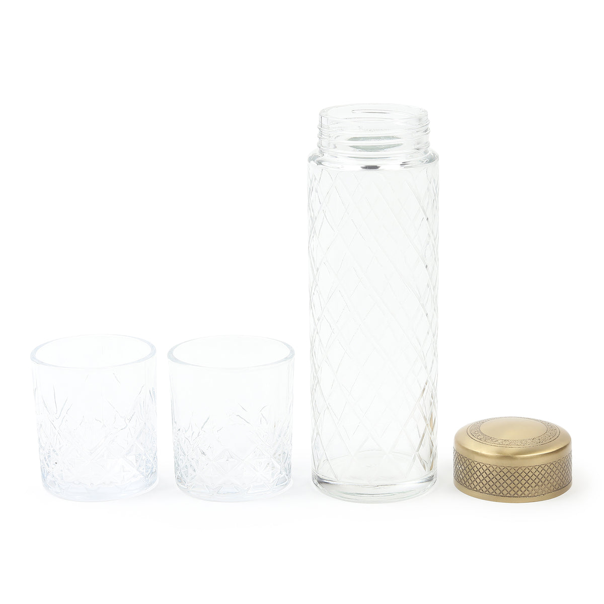 Brass Verre Prism Bottle & Glass Set - OUCHCART