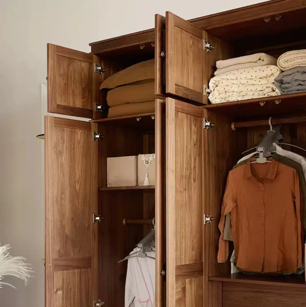 Vintage Solid Wood Wardrobe Large Storage Solid Wood Armoire-OUCH CART | Wardrobe