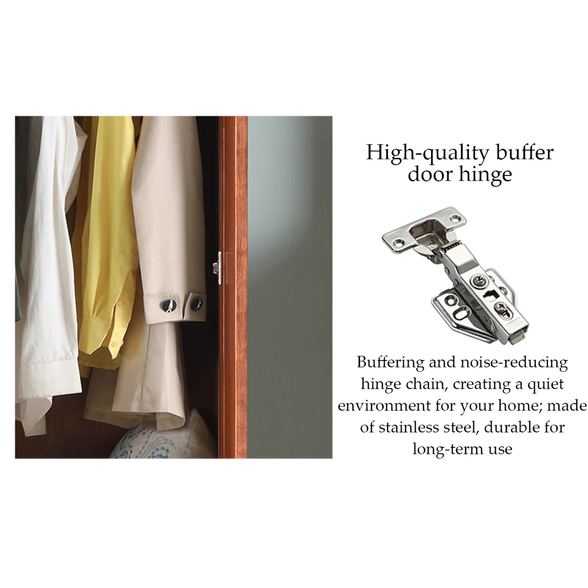 Rubber Wood Wardrobe – American-Style Wooden Closet for Bedroom OUCH CART