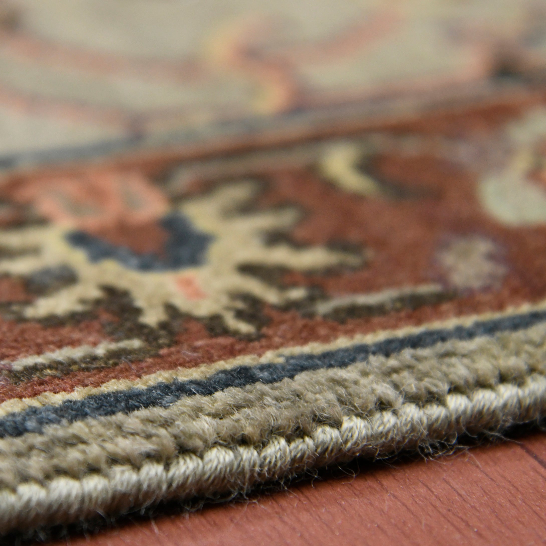 Luxor Classic Pattern Hand Knotted  Rectangle Anti-Skid Designer Carpet, Prayer Rug For Office Cabins, Small Living Spaces - 2'X3'