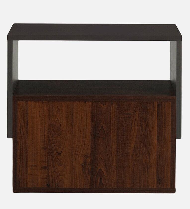 Bedside Table in Dark Walnut Finish with Drawer - Ouch Cart