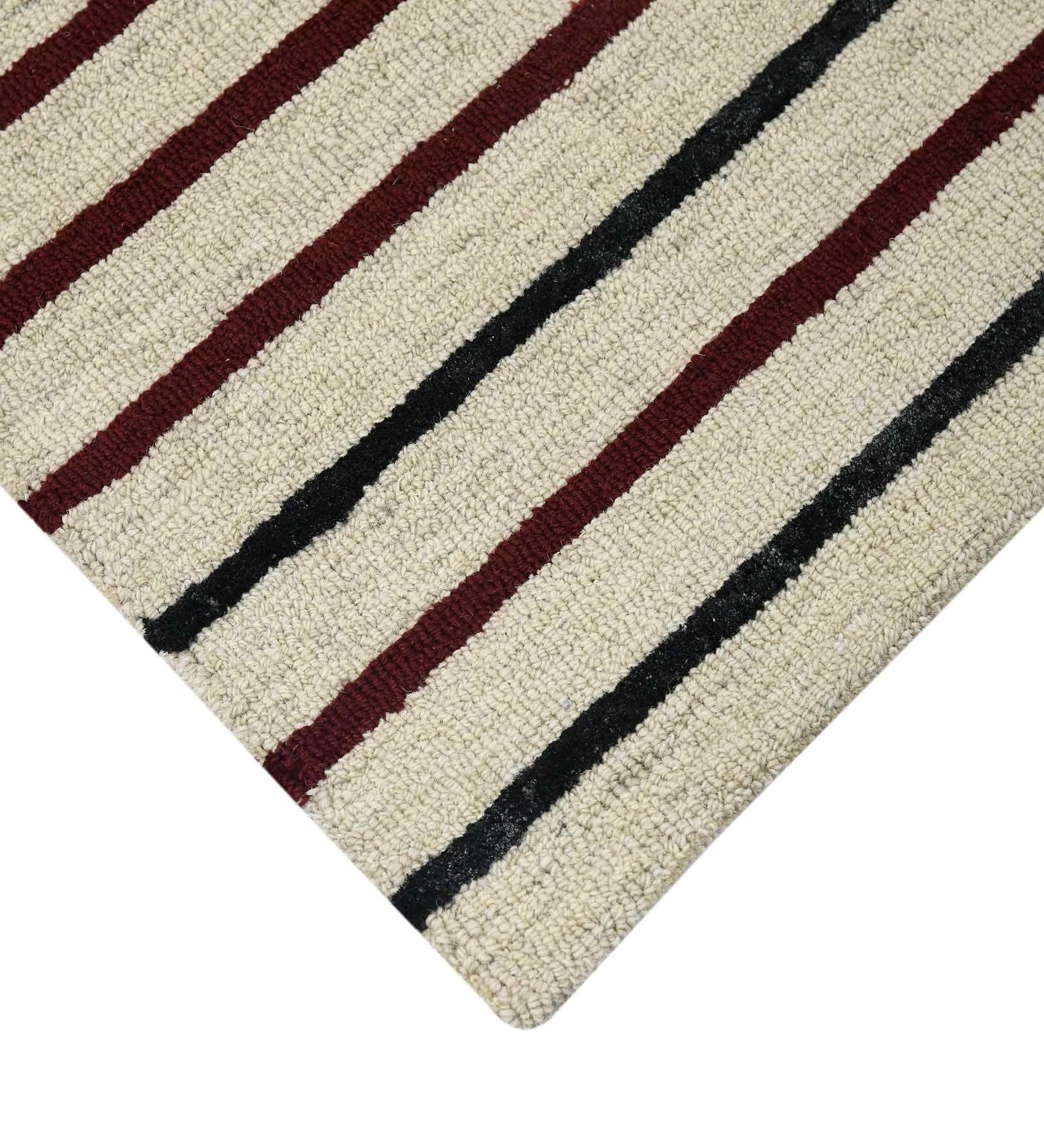 IVORY Wool & Viscose Canyan 5x8 Feet Hand-Tufted Carpet - Rug - Ouch Cart