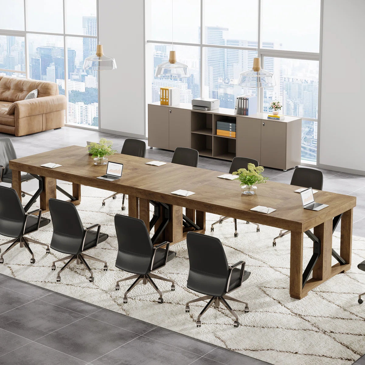 70.86" Rectangular Conference Table For 6-8, Large Business Seminar Table For Meeting room