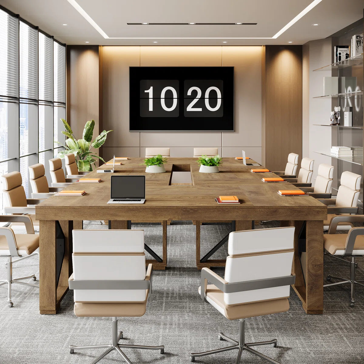 70.86" Rectangular Conference Table For 6-8, Large Business Seminar Table For Meeting room