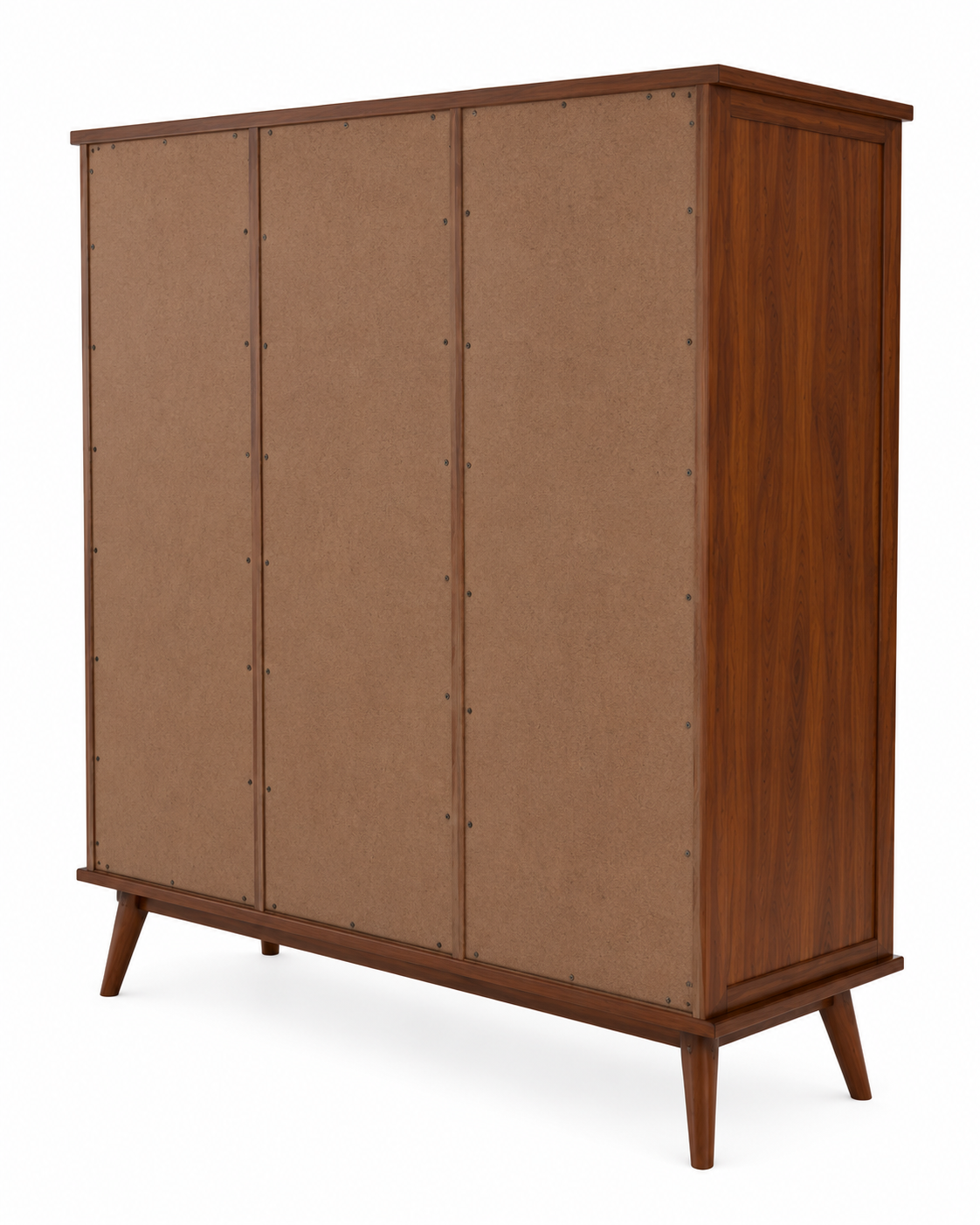 Premium 5 Door Wooden Wardrobe with 3 Drawers | Modern Bedroom Almirah in Walnut Finish | Large Clothes Storage Cabinet OUCH CART