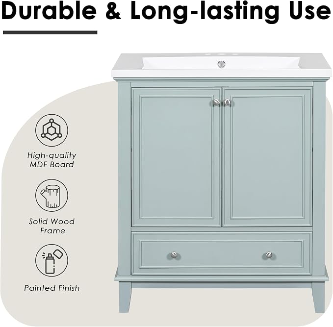 Ouch Cart Modern Blue Bathroom Vanity Cabinet OUCH CART
