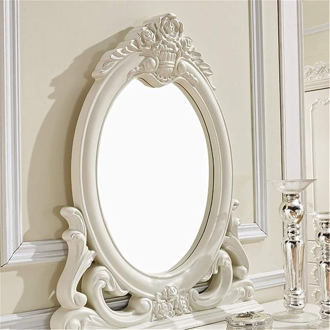 Ouch Cart Luxury Vanity Dressing Table with Mirror & Stool | French Style Makeup Table with Drawers OUCH CART