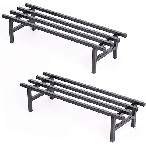 Robustt Horizontal Metal Pot Stand (Set of 2 ) 76x24x18 Cm | Rust-Proof Matte Powder-Coated Pot Stand for Big Size Plants | Supports Up to 200 Kg| Ideal for Balcony, Outdoor and Indoor Plant Display
