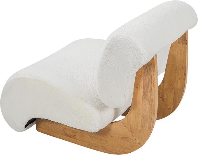 Ouch Cart Modern Upholstered Lounge Chair with Curved Wooden Frame | Cozy Accent Chair OUCH CART