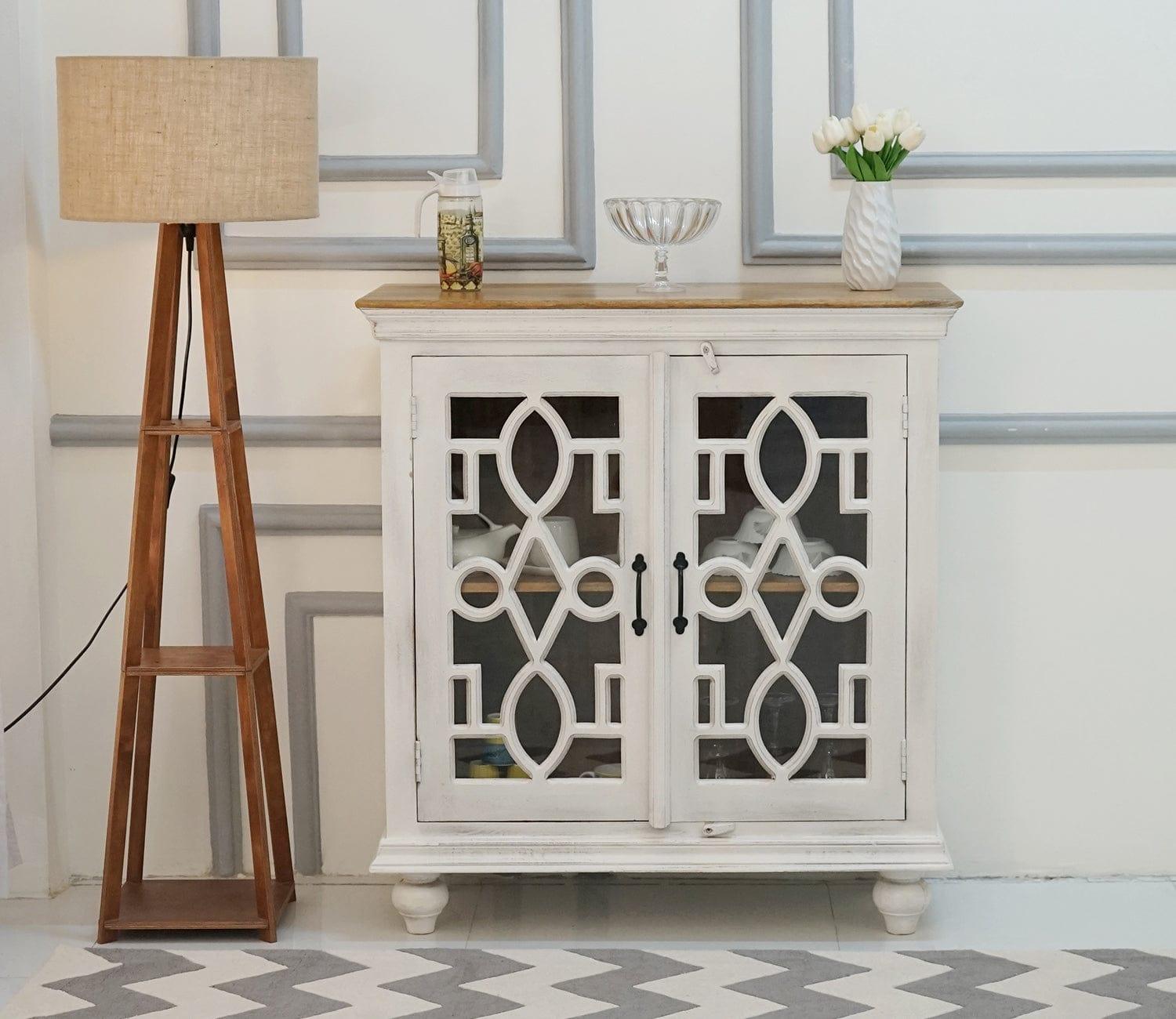 Nathan 2 Door Cabinets and Sideboard (White Finish) - Ouch Cart