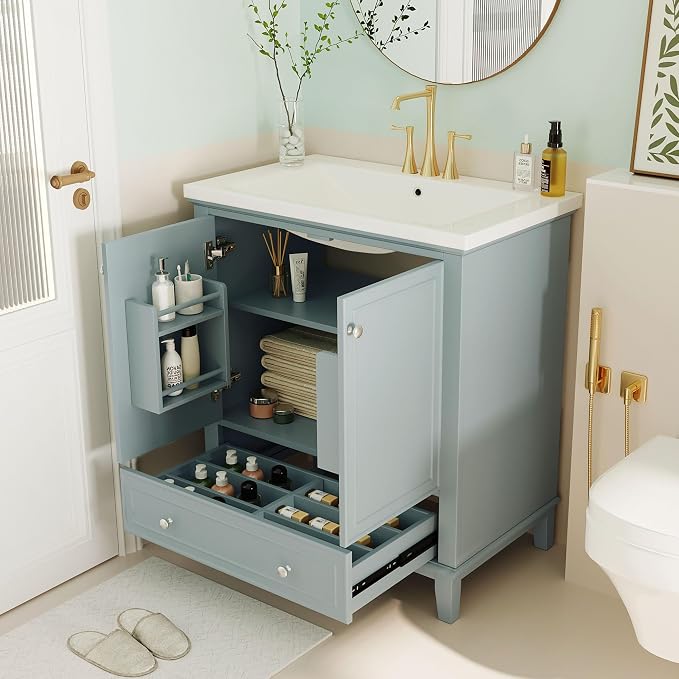 Ouch Cart Modern Blue Bathroom Vanity Cabinet OUCH CART