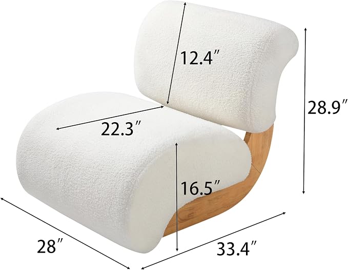Ouch Cart Modern Upholstered Lounge Chair with Curved Wooden Frame | Cozy Accent Chair OUCH CART