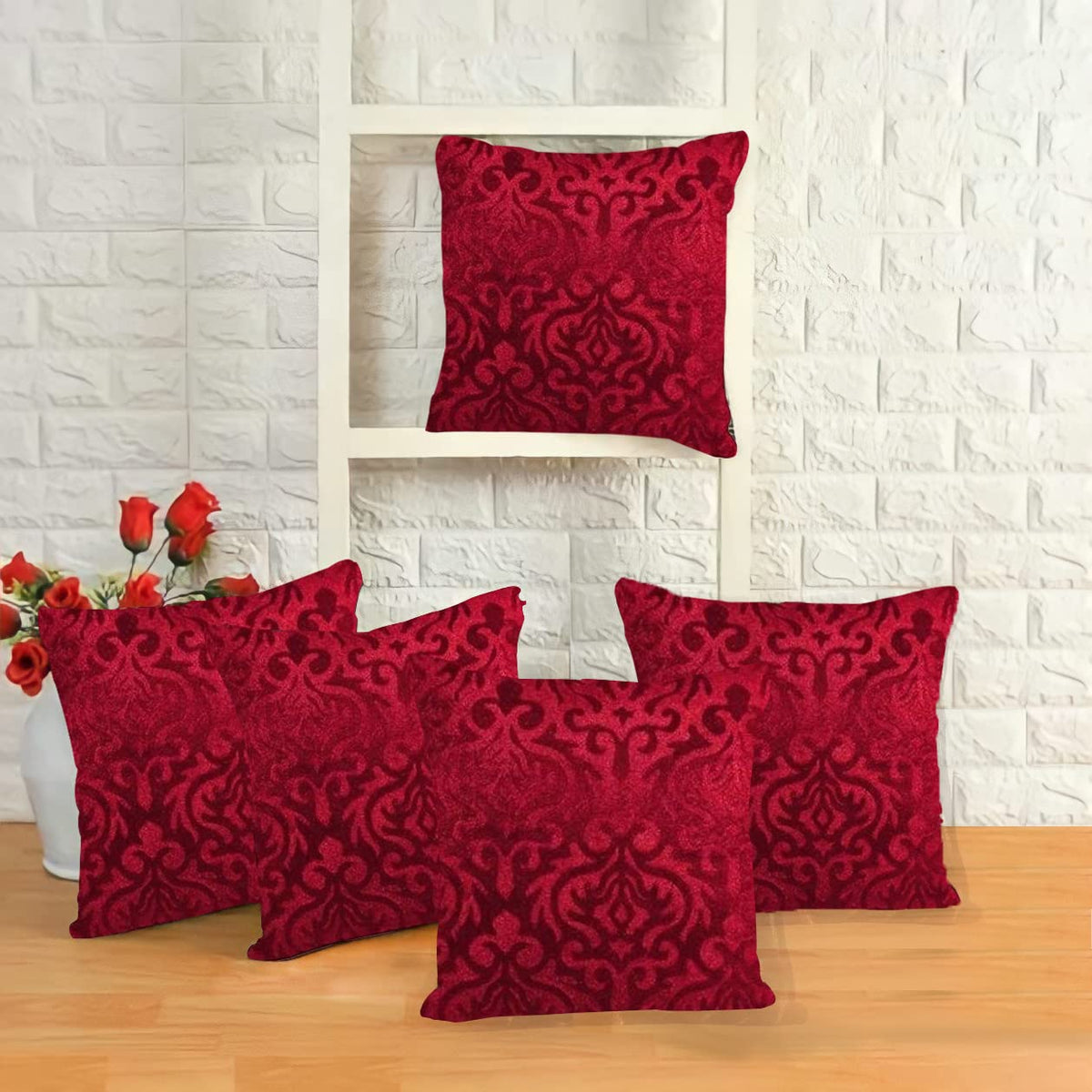 Stylish Geometric Velvet Cushion Covers 20 x 10 Inch, Set of 5 OUCH CART