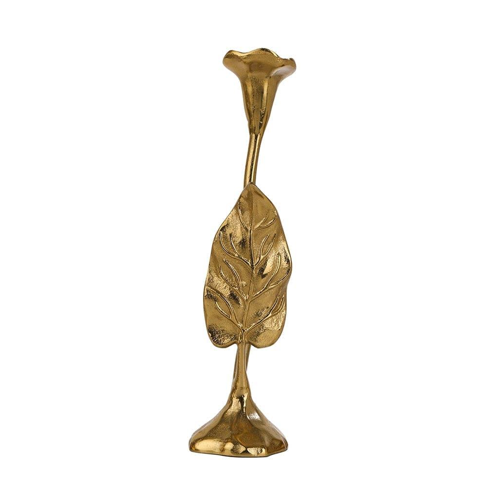 Jules Leaf Candle Holder Medium Gold - Ouch Cart