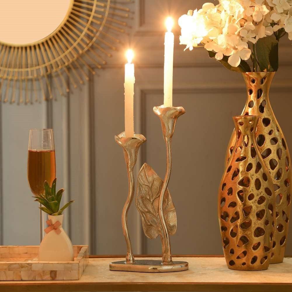 Jules Double Candle Holder Silver - Ouch Cart