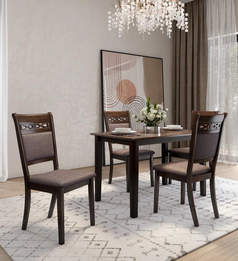 4 Seater Dining Set in Brown Colour - Ouch Cart