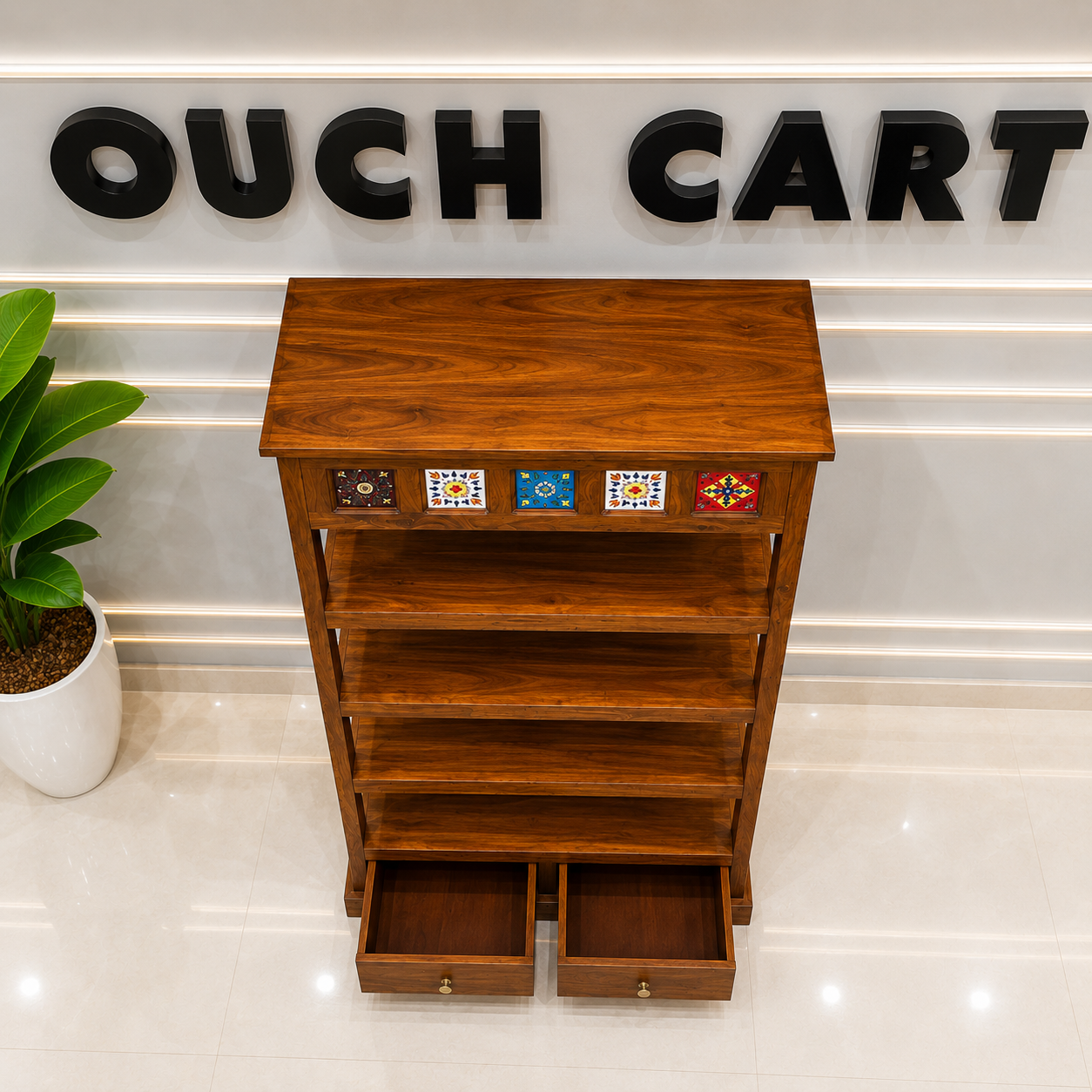 Ouch Cart Wooden Storage Rack with Drawers