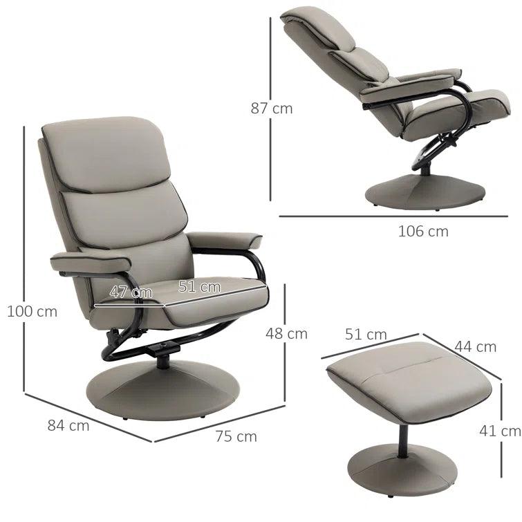 Wide Swivel Armchair and Ottoman - Ouch Cart