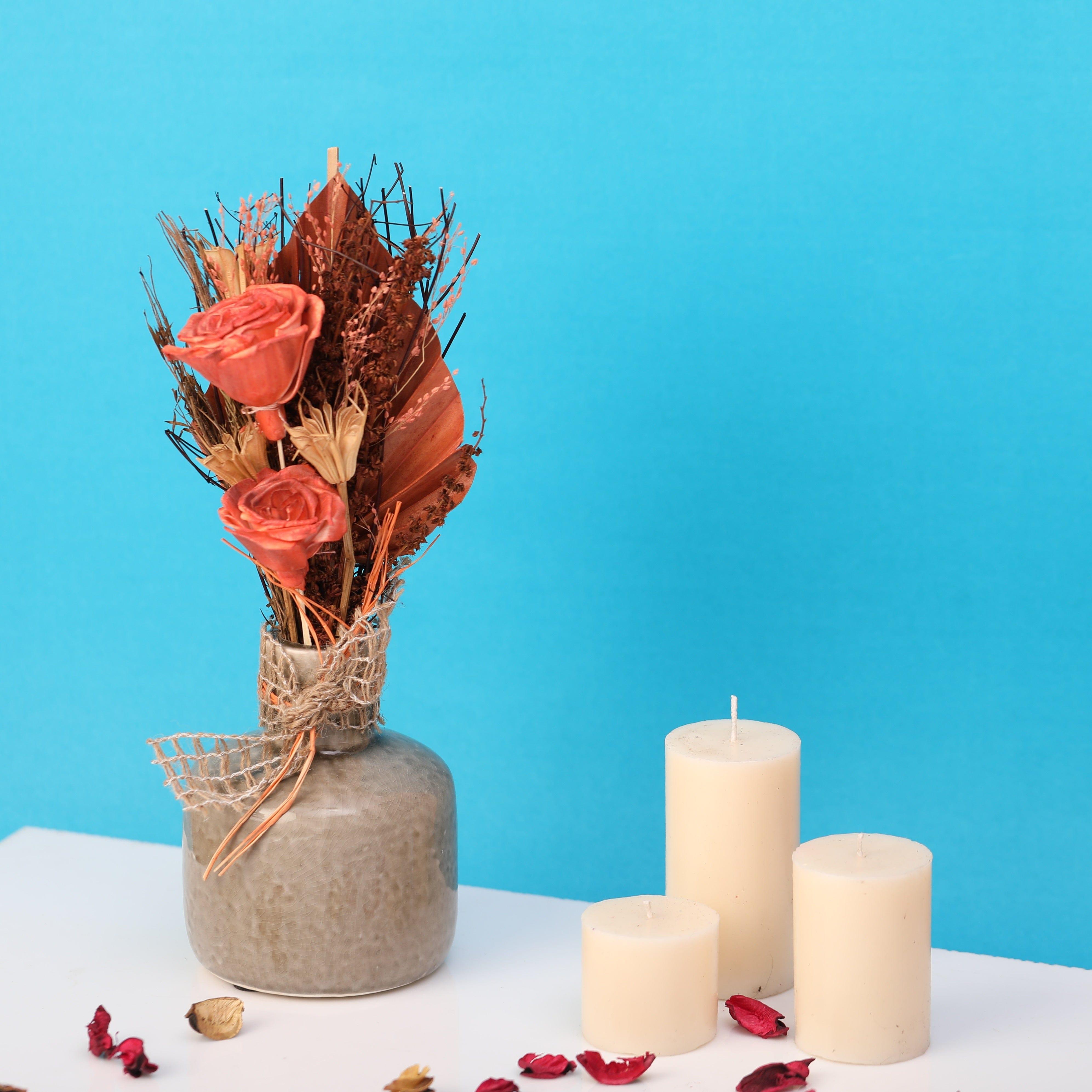 Lea Dried Sunset Orange Small Vase - Ouch Cart