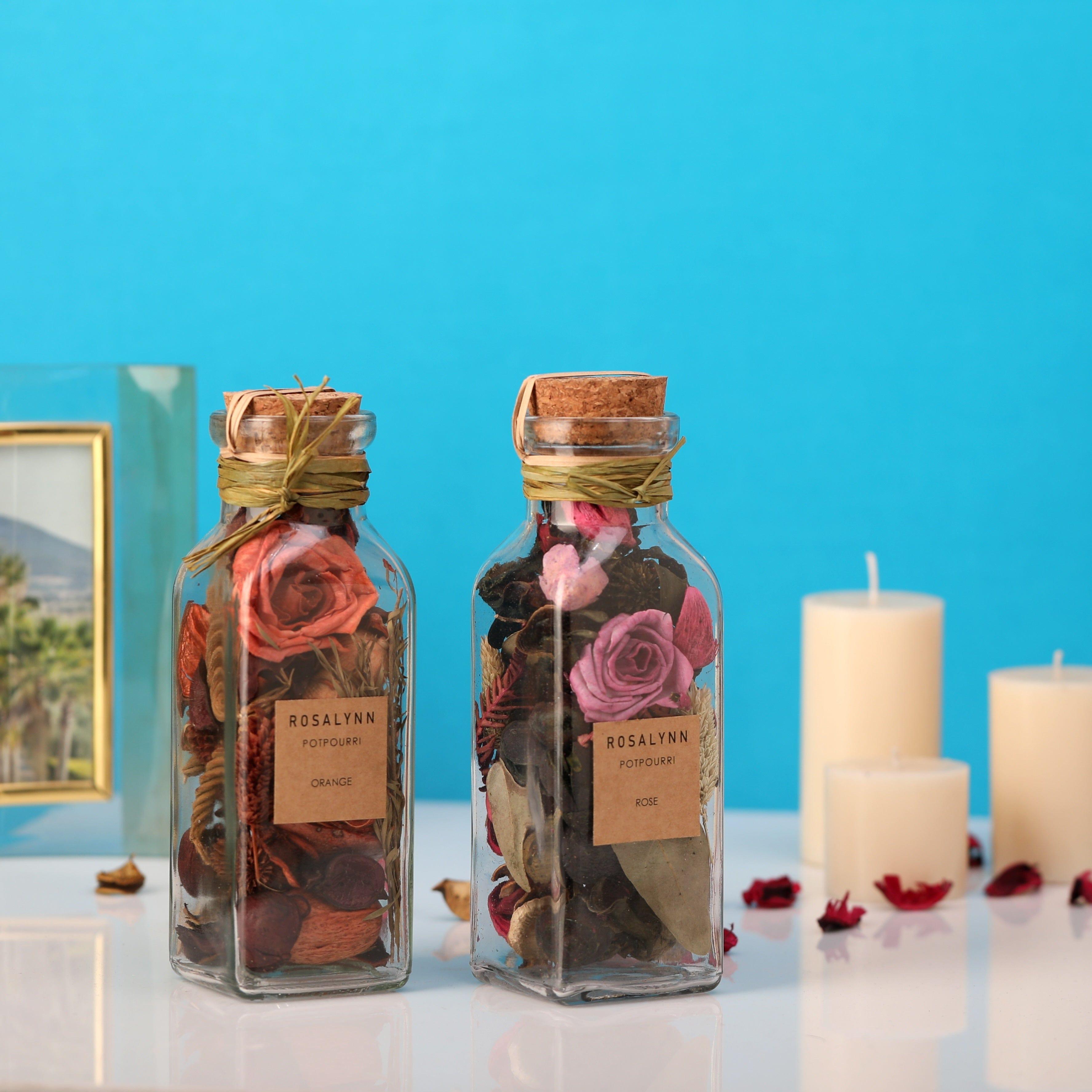 Lea Dried floral Sunset Orange & Rose Red Aromatic Potpourri Set (big) - Ouch Cart