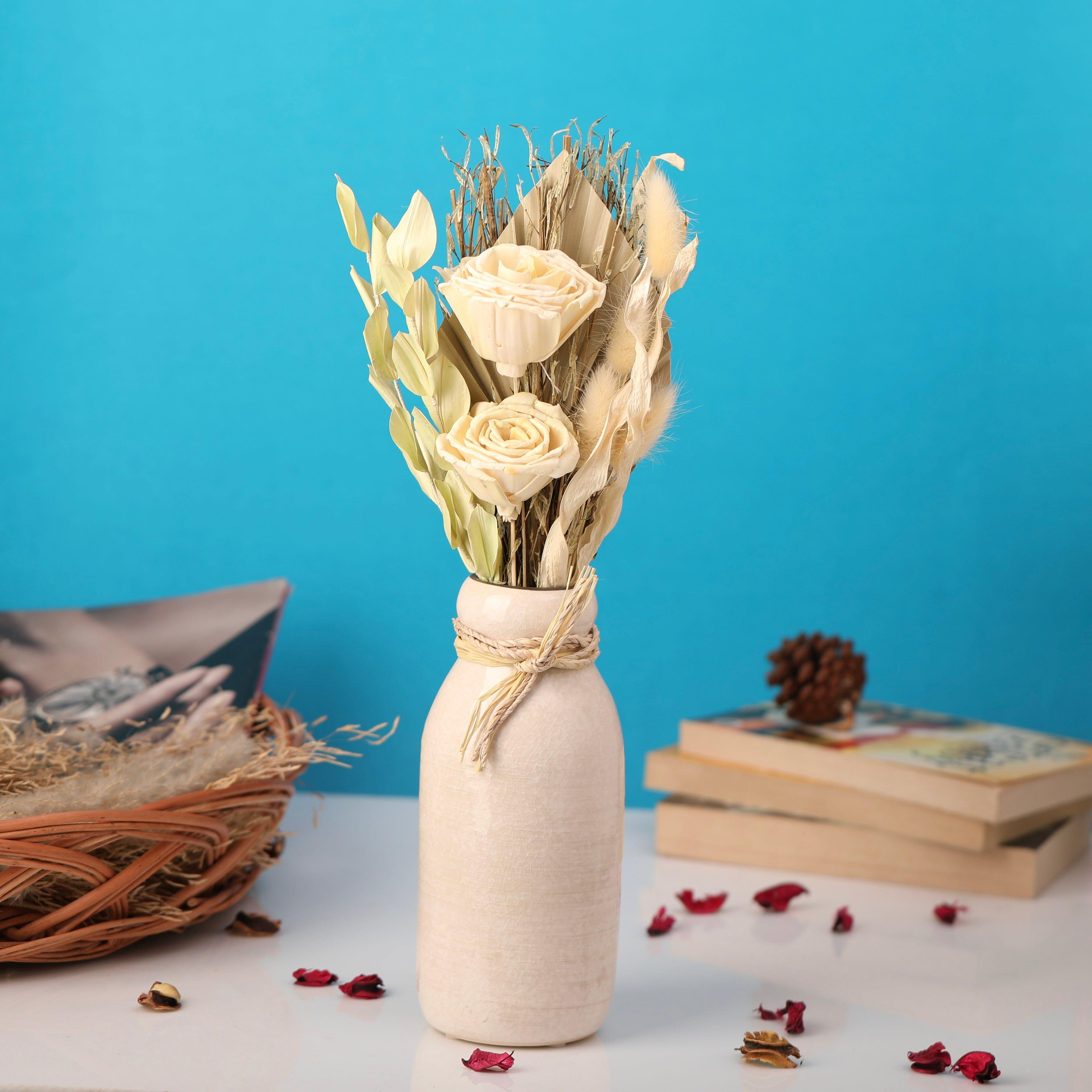 Lea Dried Yellow Delight Big Vase - Ouch Cart
