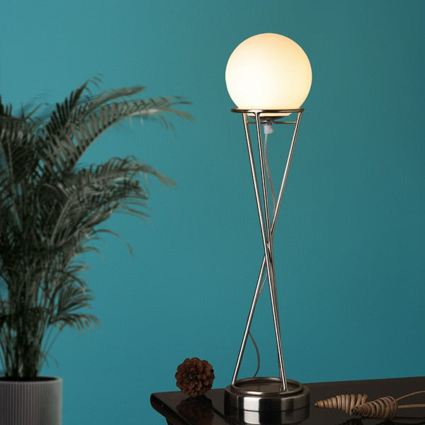" Sybil's Orb" Silver by Décor de Maison silver table lamp in Pewter finish M.M.I. OVERSEAS
