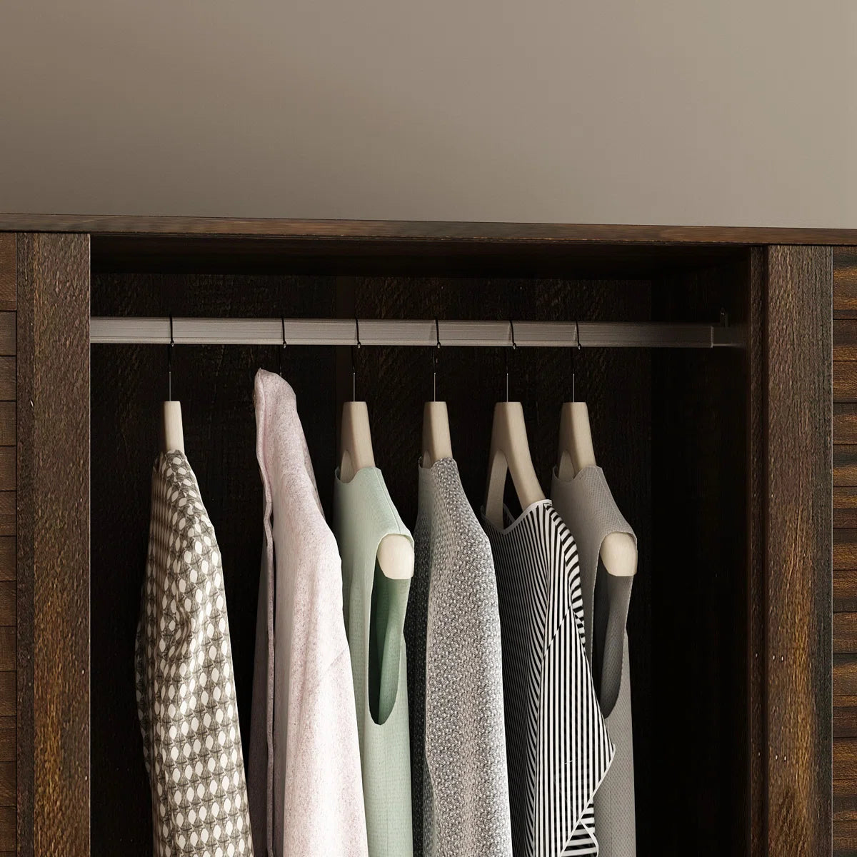 Bekin Armoire Large Storage Solid Wood Wardrobe for Bedroom