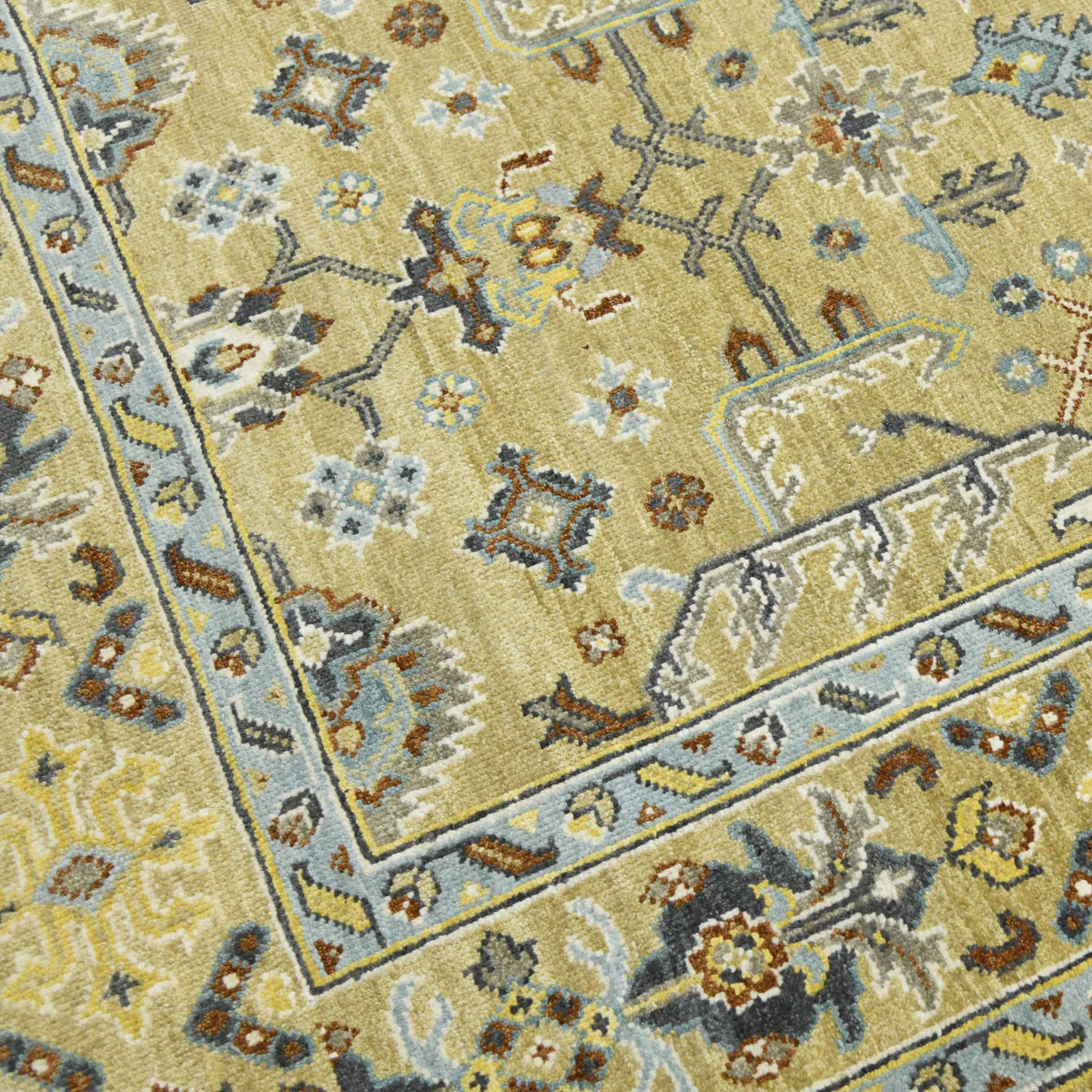 Bristol Traditional Pattern Hand Knotted Rectangle Anti-Skid Designer Carpet, Area Rug For Bed Room, Living Room - 9'x12' Saraswati Global