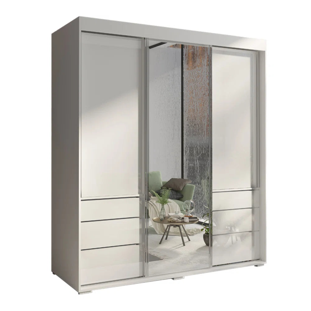 Alies Wooden Armoire – Stylish Bedroom Wardrobe with Shelves & Drawers