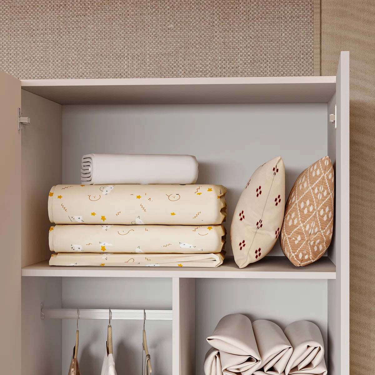 126"W Wide Wardrobe Solid Wood Large Storage Solution