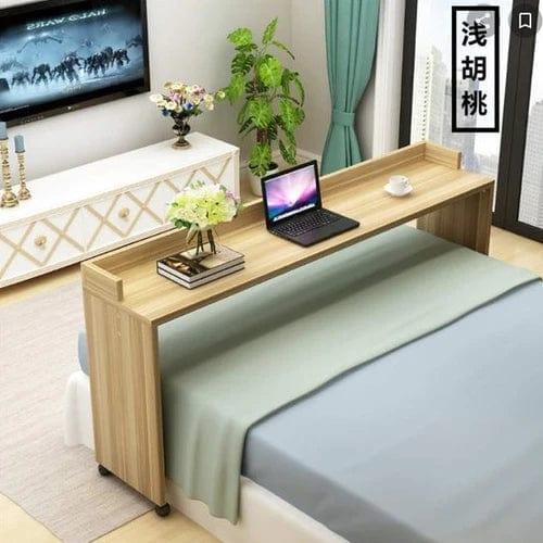 Wooden Overbed Rolling Table for Laptop & Workstation