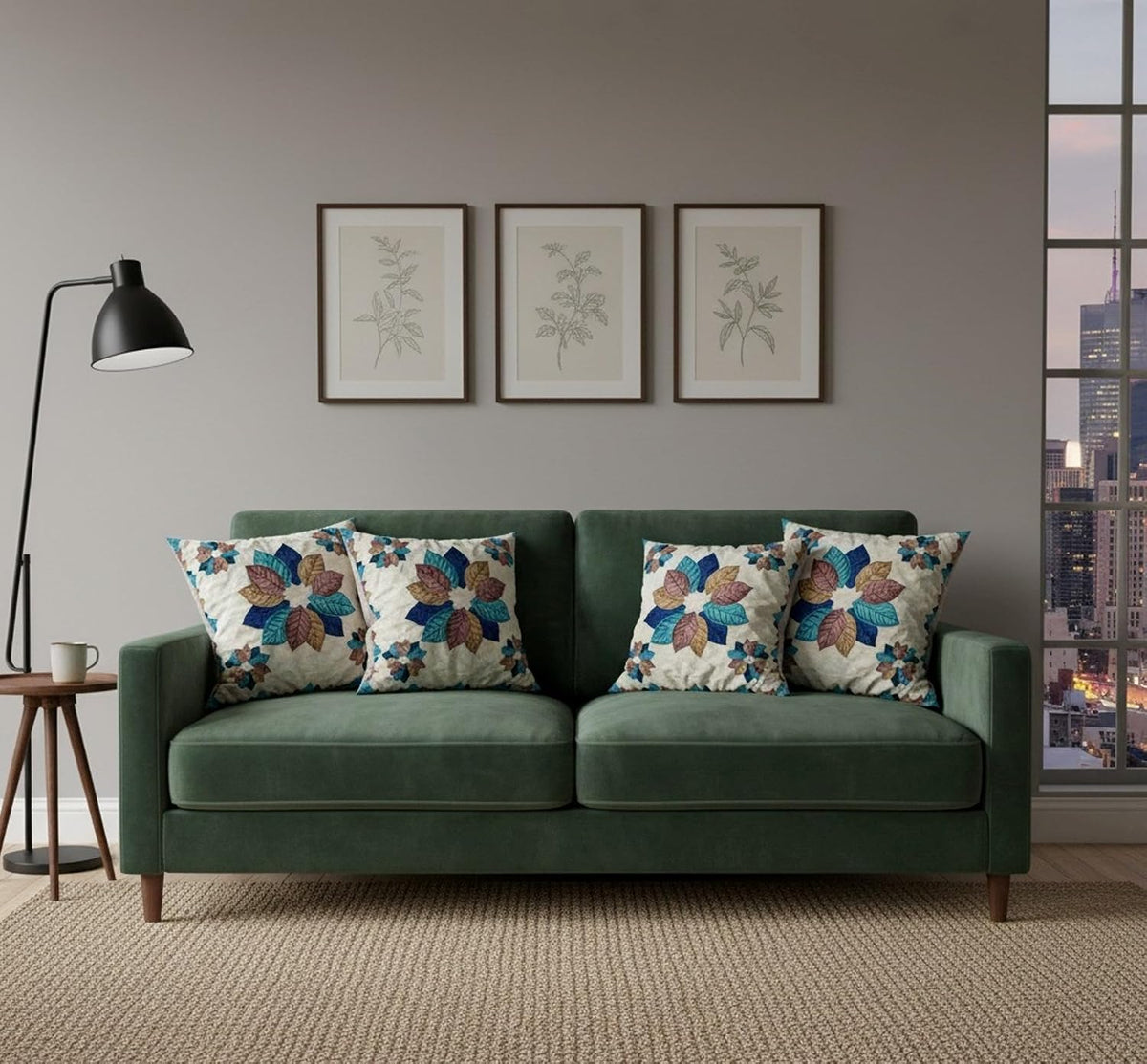 Multicolor Floral Printed Cushion Covers – Set of 5 OUCH CART