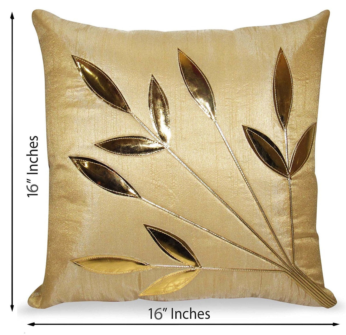 Silk Checked Cushion Covers 16 x 16 Inch, Beige, Set of 5 OUCH CART