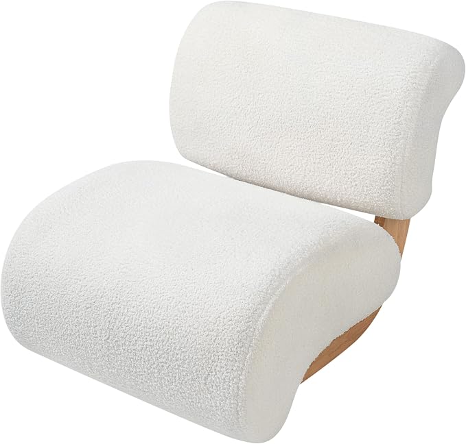 Ouch Cart Modern Upholstered Lounge Chair with Curved Wooden Frame | Cozy Accent Chair OUCH CART