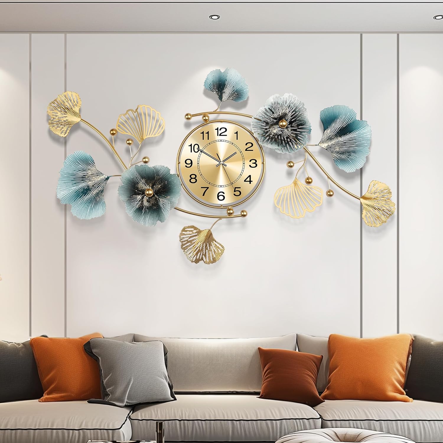 Wall Clocks for Living Room Decor,Large Design,with Silent Movement Wall Clocks for Home Wall Decor Clock(35''x20'')