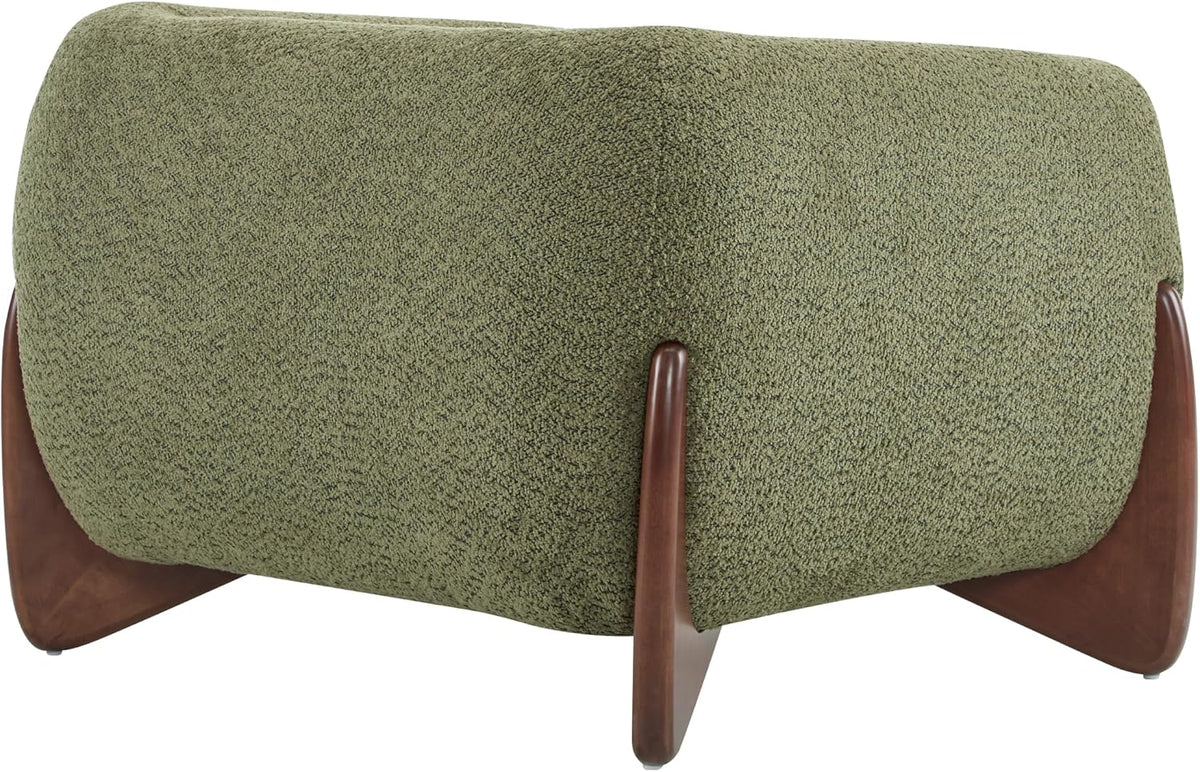 Ouch Cart Modern Bouclé Tuxedo Accent Chair with Wooden Frame & Cushioned Seat OUCH CART