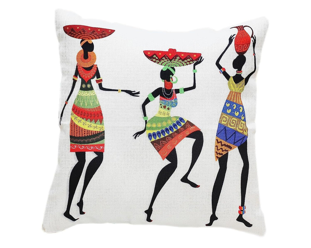 Tribal Jute Cushion Covers, 16 x 16 Inch, Set of 5