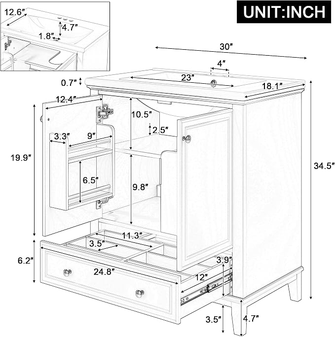 Ouch Cart Modern Blue Bathroom Vanity Cabinet OUCH CART