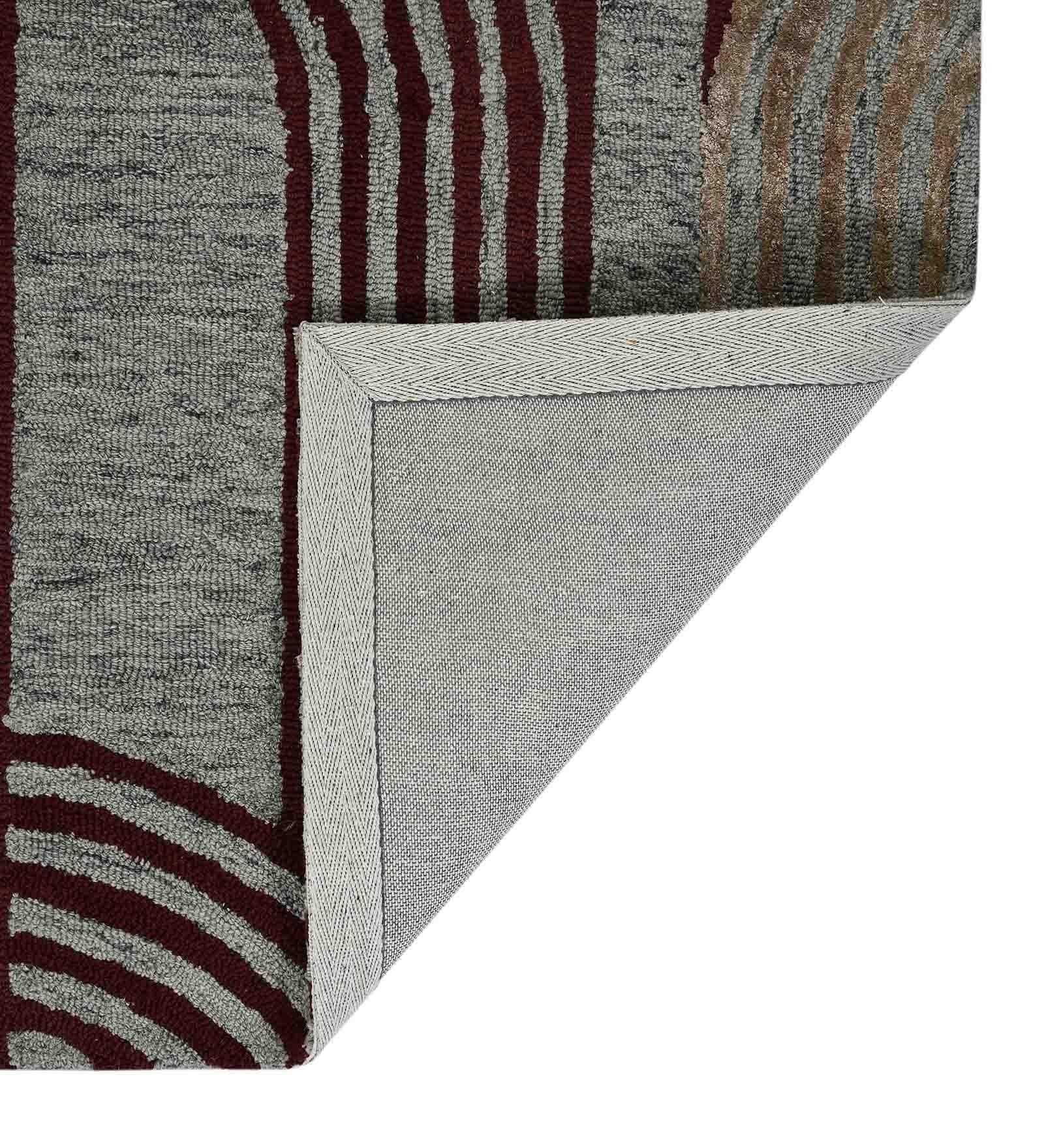 GRAPHITE Wool & Viscose Canyan 5x8 Feet Hand-Tufted Carpet - Rug - Ouch Cart