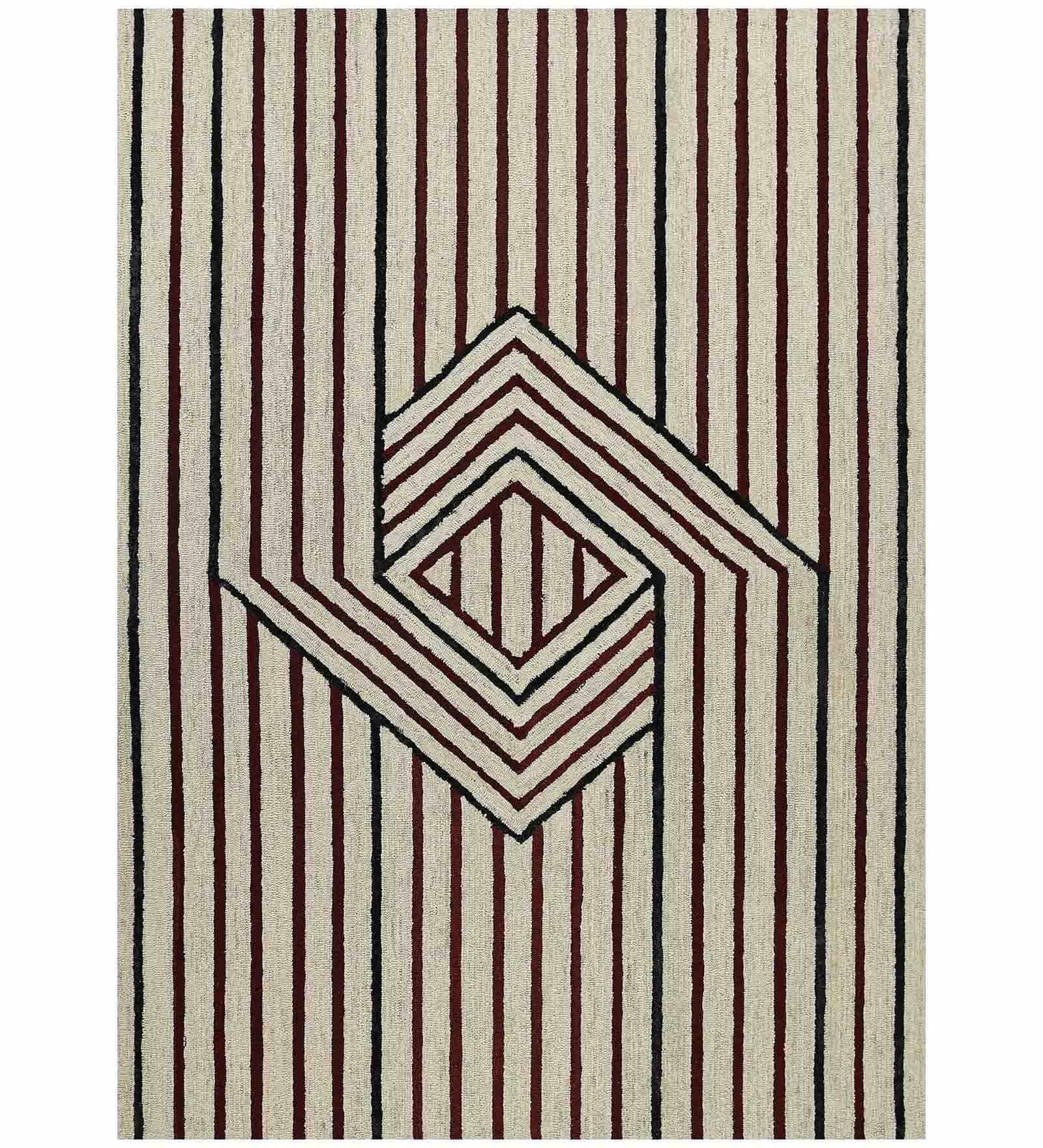 IVORY Wool & Viscose Canyan 8x10 Feet Hand-Tufted Carpet - Rug - Ouch Cart