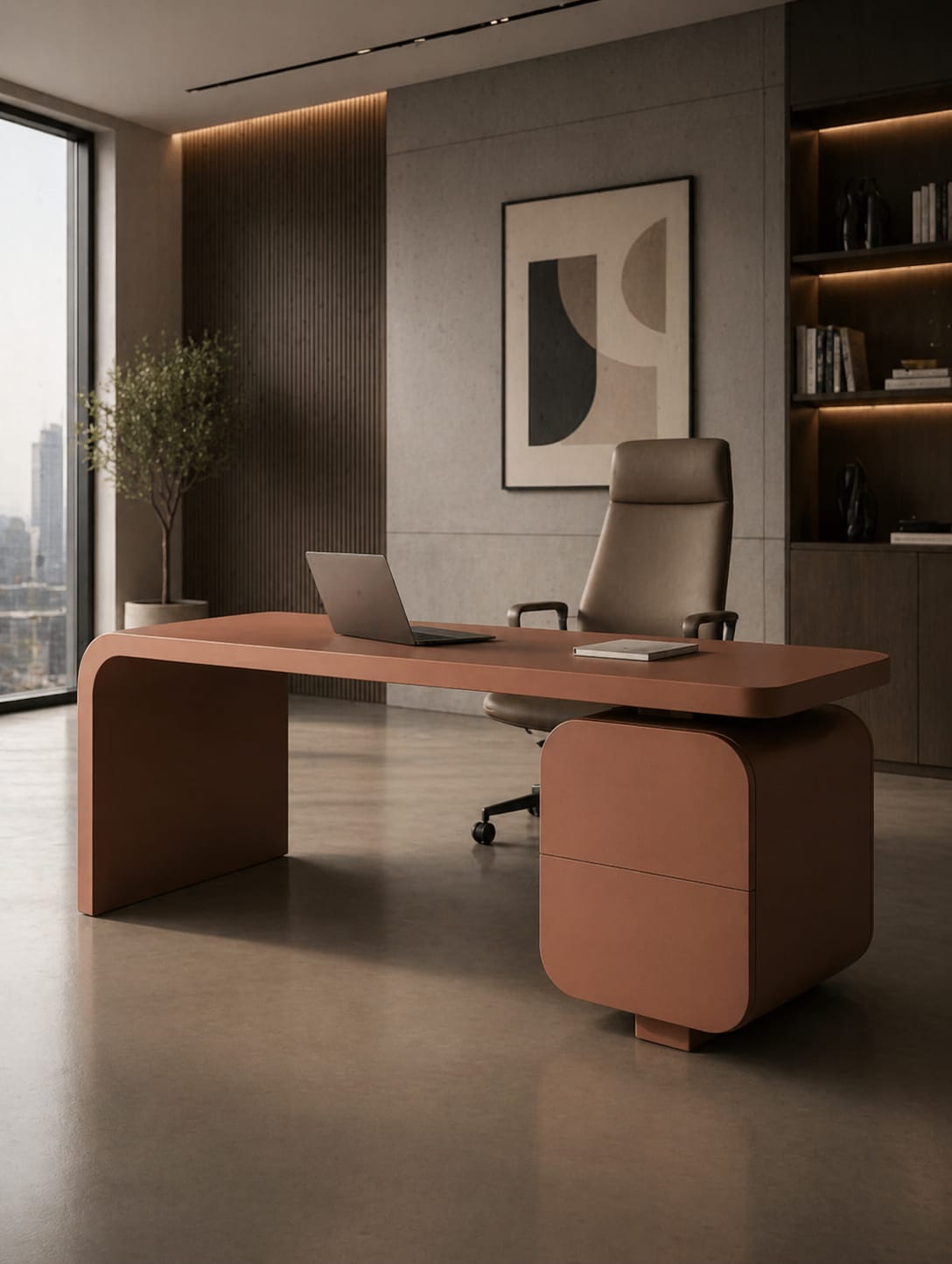 Modern Executive Office Table with Storage