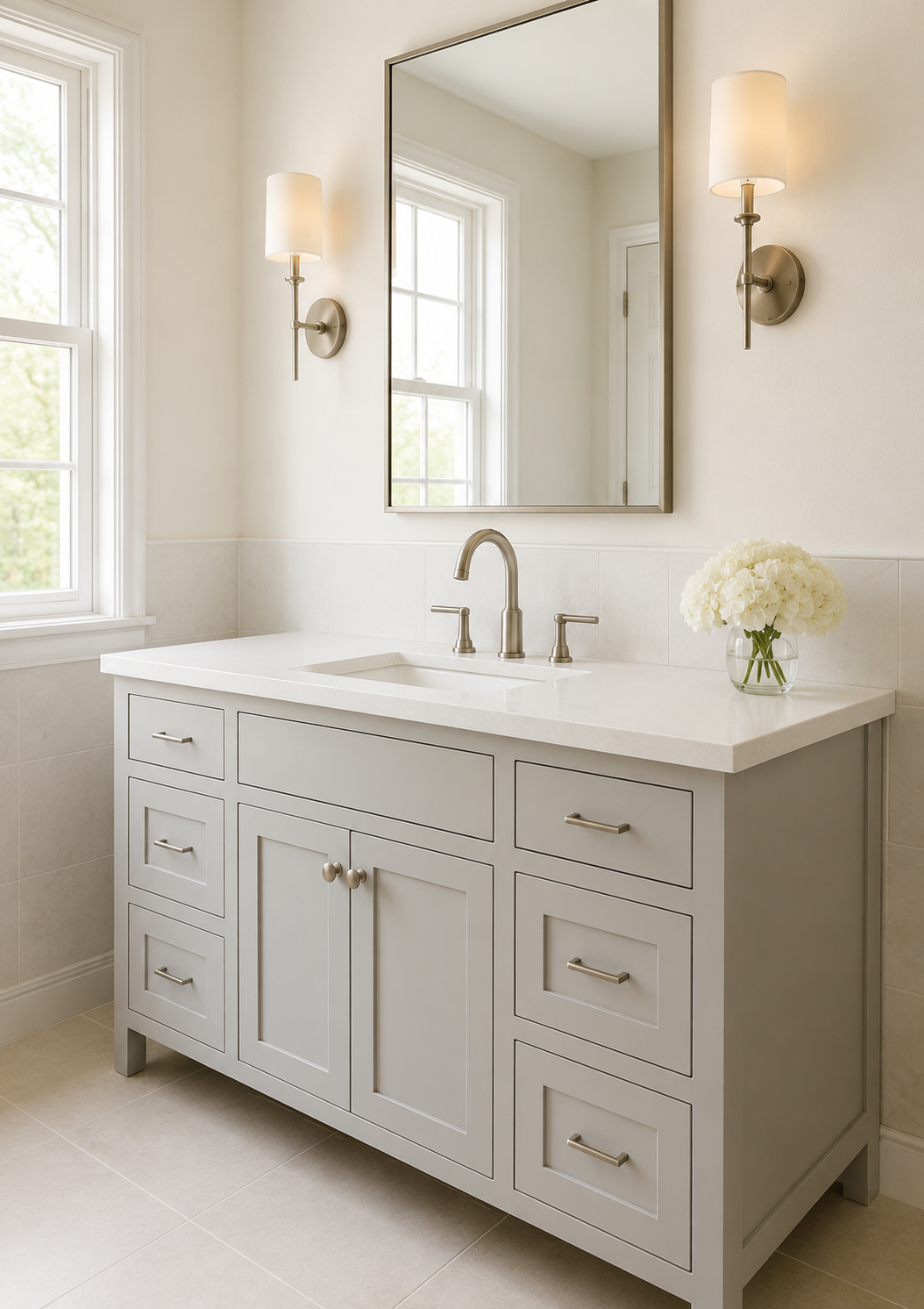 Ouch Cart Modern White Bathroom Vanity Cabinet